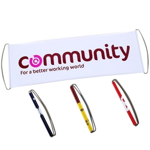 Custom LOGO Full Color Printed Sports Portable Cheering Scrolling Retractable Handheld <b>Banners</b> - Product Image 3