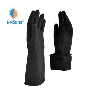 NMSHIELD 13 pulgadas 33cm guante de neopreno con revestimiento completo negro 20 Mil guantes resistentes a productos químicos guantes de trabajador - Product Image 1