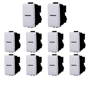 Gloca Paquete de 10 Interruptores de Pared de 1 Vía y 1 Grupo, 16A 220V, Plástico, Fácil Instalación, IP20, Compatible con la Serie Matix - Product Image 1