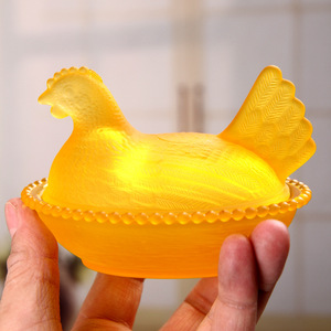 Small Crystal Glass Chicken-Shaped Lid <strong>Storage</strong> <strong>Jar</strong> with Cover <strong>for</strong> Candy and Sugar - Product Image 2