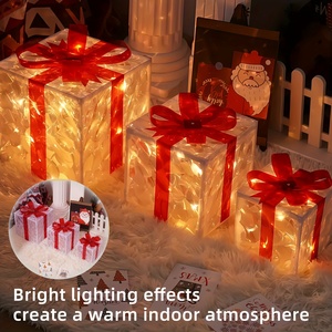 Boîte cadeau de Noël à <span class=keywords><strong>LED</strong></span>, décorative, fonctionnant sur piles, avec lumière à motif dimmable pour arbre de Noël, pelouse, festival, célébration, accessoire de décoration - Product Image 6