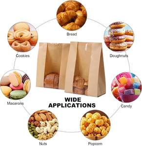 Bolsas Ziplock para <span class=keywords><strong>disfraces</strong></span> de papel Kraft hechas a mano ecológicas, ventana de bloqueo de lengüeta de corbata de estaño reciclable para pan, Pizza, Sushi, almacenamiento de gelatina - Product Image 5