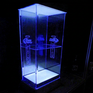 Présentoir à vin personnalisé pour point de vente avec éclairage LED, vitrine en acrylique pour bouteilles, pour comptoir de vente au détail - Product Image 1
