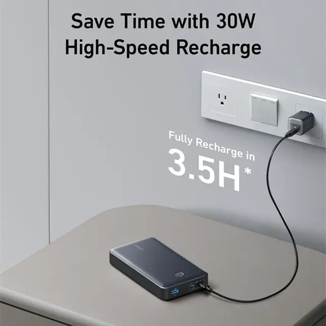 Anker 537 Portable Power Bank 24000mAh, 65W Charger, LED Display
