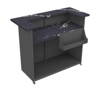 Comptoir de bar pliable en fer noir, station de cocktails d'extérieur pour en-cas, bonbons et chips avec logo