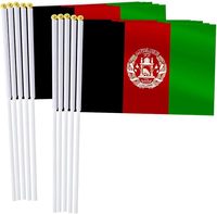 Vente en gros de petits drapeaux afghans à main en polyester, mini drapeaux afghans à agiter pour la décoration de fête