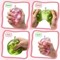 Juguete Antiestrés de Manzana - Bolas de Gelatina de Hielo Portátiles de Rebote Lento para Oficina y Escritorio
