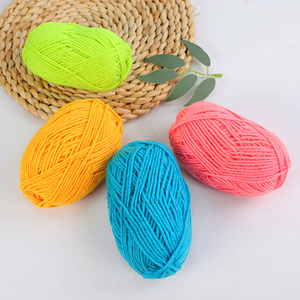 ไหมอะคริลิกผสมแบบม้วน ขายส่ง ขนาดกลาง หนาปานกลาง สำหรับถักมือ DIY โครเชต์ ไหมสำหรับเด็ก ทำรองเท้าแตะ เบาะรองนั่ง ตุ๊กตา - Product Image 4