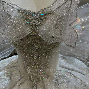 Robes de mariée à manches amovibles, robes de bal de luxe à sequins, robes de mariée princesse perlées, Vestido De Novia Lsjj97 - Product Image 5