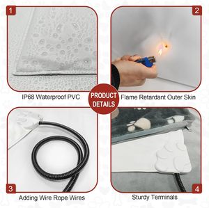Cama Térmica Inteligente para Perros, 32x20 Pulgadas, Impermeable, de Invierno, Ecológica, de Nailon, con Diseño de Cuerda de Alambre, Funda de Tela Afelpada - Product Image 3