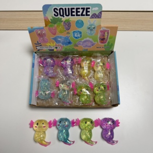 Jouets sensoriels anti-stress en maltose en gros, jouets à presser amusants avec paillettes, jouets fidget Axolotl - Product Image 4