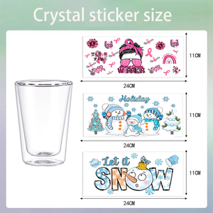 Tazza in Vetro Borosilicato a Doppia Parete da 400ml con Tema Natalizio, Bicchiere Creativo per le Festività con Adesivi <span class=keywords><strong>UV</strong></span> per Regalo e Uso Domestico - Product Image 6