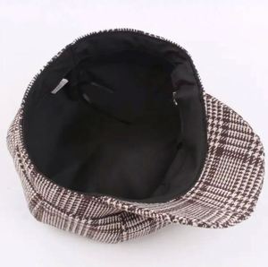 หมวกเบเร่ต์ทรงนิวส์บอยผ้าฝ้ายลายก้างปลา 100% แฟชั่นสุดฮิตสำหรับผู้หญิง ฤดูใบไม้ผลิ ฤดูใบไม้ร่วง ปี 2024 - Product Image 5
