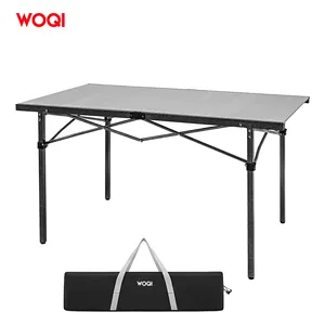 WOQI Wholesale Roll Up Compact Faltbarer Camping-Tisch aus Aluminium für Travel Picnic Party Barbecue