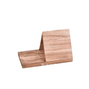 Support de lecture triangulaire en bois avec porte-gobelet pour bureau, support de livre à double couche - Product Image 5