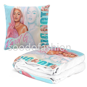 2024 popular Venta caliente <span class=keywords><strong>Karol</strong></span> <span class=keywords><strong>G</strong></span> franela de doble cara almohada de oficina manta para siesta sofá de coche cojín plegable 2 <span class=keywords><strong>en</strong></span> 1 - Product Image 3