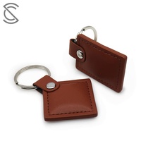 Porte-clés en cuir RFID avec logo personnalisé, puce intelligente mini 125 kHz TK/EM4100 pour la gestion du stationnement et l'identification des animaux de compagnie