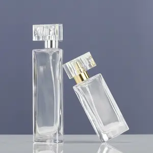 1 flacon de parfum en verre, magnifique bouteille carrée de luxe, exquis et vente en gros, fabriqué en chine