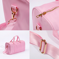 Sacs de sport en nylon grande capacité pour l'entraînement, sacs de voyage en gros pour femmes et hommes, sacs de week-end roses et noirs, sacs de voyage pour la nuit