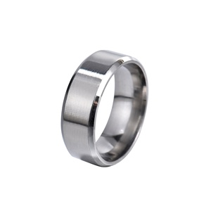 Anéis de aço inoxidável, atacado de fábrica, 8mm, placas azuis, logotipo personalizado, para homens e mulheres - Product Image 3