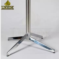 Nouvelle base de table pliante en alliage d'aluminium poli, empilable, à quatre étoiles, pour salle à manger, négociation, bistrot, avec plateau croisé pliable