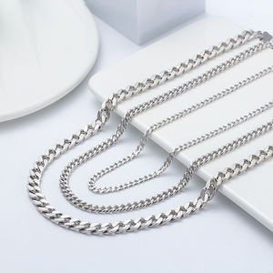 RINNTIN SC Thời Trang Hip Hop Trang Sức Set Necklace <span class=keywords><strong>14K</strong></span> Mạ Vàng 925 Dây Bạc <span class=keywords><strong>Figaro</strong></span> Bead Cuba Liên Kết Chuỗi Vòng Cổ Nam Giới Phụ Nữ - Product Image 2