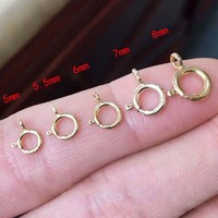 Vente flash Bracelet en or 14 carats plaqué or Anneaux à ressort Fermoirs 5 mm 5,5 mm 6 mm 7 mm pour la fabrication de bijoux et de colliers