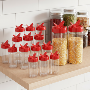 Bocaux à épices empilables anti-fuite et écologiques de 8 oz, en plastique PET résistant à l'humidité, pour l'organisation du garde-manger – Vente chaude - Product Image 1