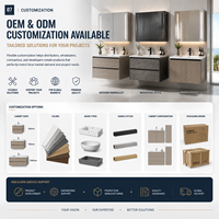 Meuble de salle de bain mural en aluminium résistant à l'eau pour maisons de bord de mer OEM ODM