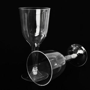Verre à vin rouge transparent en plastique rigide PS de 180 ml, 6 oz, jetable, détachable, avec logo imprimable, pour fêtes de mariage - Product Image 4