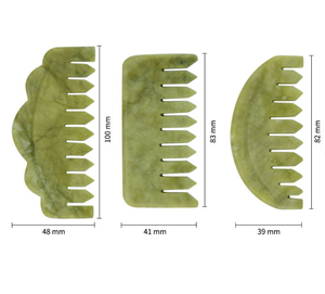 Peine para el Cabello de Jade Verde Natural, Masajeador Facial Gua Sha, Juego de Peines para el Cabello, Venta Caliente - Product Image 1