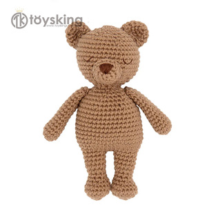 <span class=keywords><strong>Hochet</strong></span> en crochet en forme d'ours mignon, jouet apaisant, cadeau pour nouveau-né fait à la main avec une cloche, poupée en peluche sensorielle en coton biologique pour bébé - Product Image 5