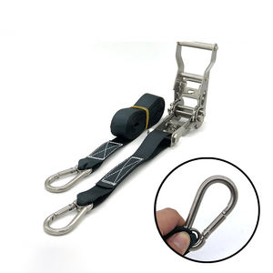 Vente directe 1 pouce 25mm noir <span class=keywords><strong>enrouleur</strong></span> sans fin en acier inoxydable serrure à <span class=keywords><strong>cliquet</strong></span> <span class=keywords><strong>sangle</strong></span> d'arrimage sans crochet Polyester matériel - Product Image 2