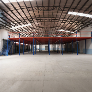 Étagère de mezzanine robuste à 2 niveaux en acier laminé à froid, sur mesure, avec revêtement en poudre anti-corrosion, fournie directement par l'usine - Product Image 1