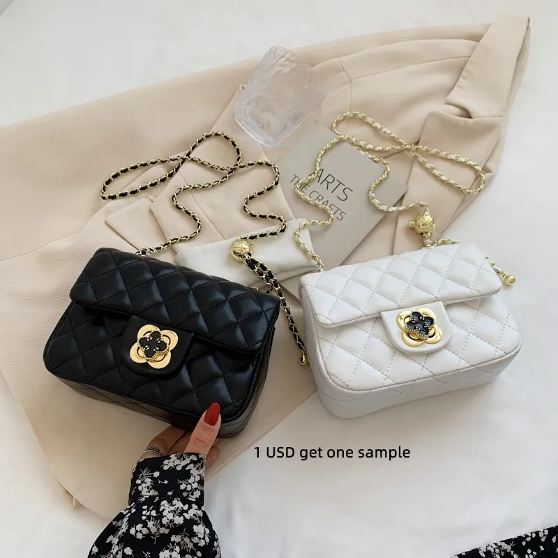 Bolso De Lujo Para Mujer 2023 New Fashion Brand Small Quilted Leather Handbags For Women Ladies Square Crossbody Bags