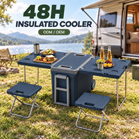 Glacière de camping à roulettes isolée avec poignée de traction, longue durée de conservation de la glace pour les aventures en plein air, pique-niques et voyages - Fournisseur OEM