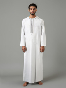 Robe Thobe Noire à Capuche Brodé CCY pour Hommes avec Boutons – Vêtement Islamique Modeste – Vente en Gros – <span class=keywords><strong>Boubou</strong></span> <span class=keywords><strong>Homme</strong></span> Musulman - Product Image 2