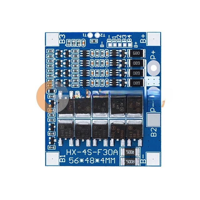 BMS 4S Blue 3.2V 30A LiFePO4 Lithium Battery Charge Protection Board 12.8V 14.4V 18650 32650 Battery Packs Balance ICs