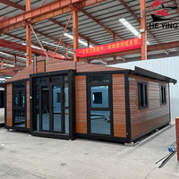 Maison préfabriquée pliable et extensible avec cuisine et salle de bain, maisons conteneurs portables, bureau de camping préfabriqué