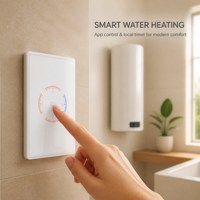 Nouveau chauffe-eau intelligent WiFi 3500W à double coupure avec interrupteur, application Smart Life, contrôle tactile, verre 2.5D effet peau, minuterie et moniteur de puissance