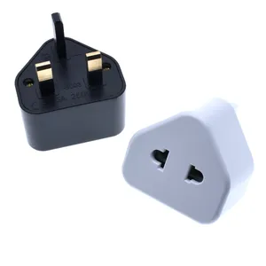 Eu Us 2 Pin Naar Uk 3 Pin Plug Ac Universele Adapter Reisconverter British G Type Standaard Ingang Plug 5a Zekering