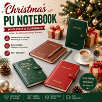 Individuelles Prägemuster Weihnachts-Notizbuch Premium PU-Einband Druckknopf-Design Benutzerdefiniertes Markenlogo Weihnachts-Notizbuch