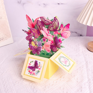 Nouvelle conception de carte de vœux en papier 3D avec motif floral, impression UV et estampage or, à faire soi-même pour la fête des mères - Product Image 3