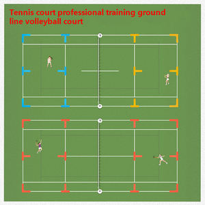 Marcadores de Pista Portátiles Temporales para Pickleball, Kit de 12 Piezas para Marcar Canchas de Bádminton, Baloncesto y Fútbol - Product Image 5