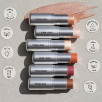 Stick illuminateur à l'huile de graines de quinoa, éclat rosé, marque privée OEM ODM, végan, sans cruauté, beauté durable, kit professionnel pour le visage
