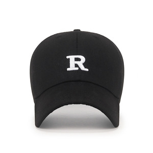 Baseball Cap Women Black R Logo Sun Protection Korean Style Duckbill <b>Hat</b> <b>Summer</b> Fashion - Product Image 1