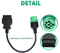 Câble adaptateur OBD2 mâle 16 broches pour camions lourds, de type 9 broches J1939, pour outil de diagnostic OBD