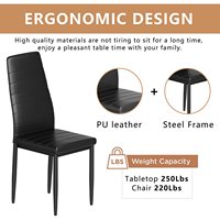 Ensemble de chaises de Table de cuisine en Faux marbre, 5 pièces, 4 chaises à cadre métallique PU pour petit espace Compact moderne