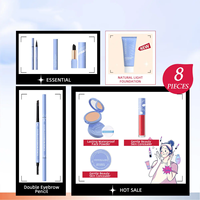 Grosir Set hadiah kecantikan wanita tahan air maskara Lipstik Foundation Eyeliner kotak rias dengan label khusus