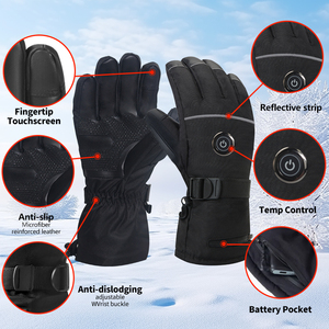 Guantes calefactores eléctricos para invierno, guantes calefactables para esquí, para acampar, pescar, cazar, motocicleta, impermeable, dedo dividido - Product Image 5
